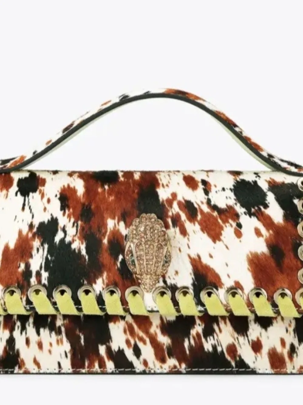 Kurt Geiger Brown Black White Cowhide Crossbody